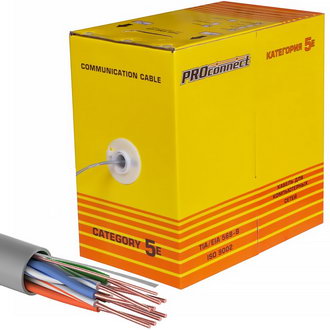 Витая пара: 01-0052 U/UTP 5e PVC 4PR 24AWG 305м