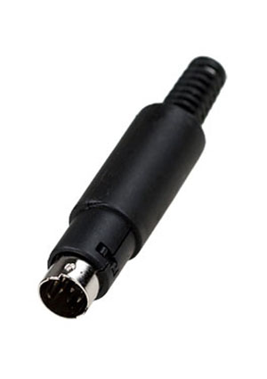 1-460, разъем mini DIN 8 контактов штекер пластик на кабель
