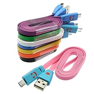Шнур для моб. устр.: USB to MicroUSB Flat Flash Smile 1m