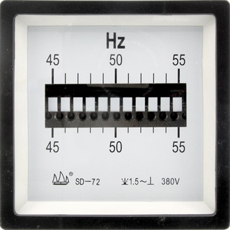 Частотомер: ЧМ 45-55Гц 380В reed (72х72)